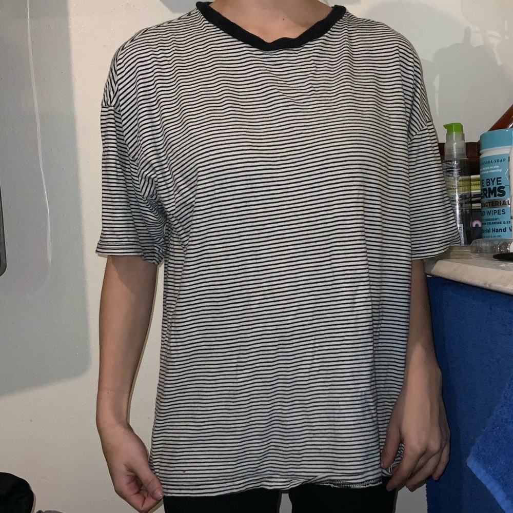 Black and white stripe shirt